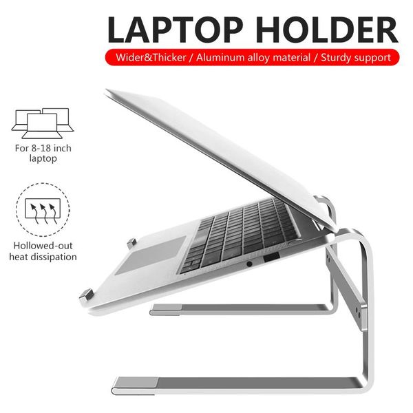 Stand Multifunktionales Aluminium Desk Laptop Kühlständer Silber Metall Tragbarer Laptop -Ständer neuester Laptop -Stand für Notebook