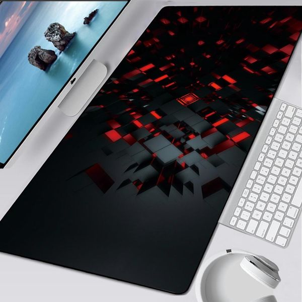 Rests 800x300mm Geometrik Büyük Diy Fare Pad Mat Bilgisayar Oyun Mousepad L XXL Oyun Sanat PUBG PC Tablet Mat için Özelleştirilmiş Mouse Pad