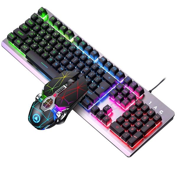 Combo tastiera da gioco 104 tasti RGB in lega di alluminio e set di mouse da gioco RGB