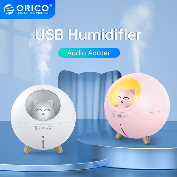 Luftbefeuchter Orico USB Air Luftbefeuchter Luftdiffusor für Heimauto süßes Haustier USB Nebel Macher mit LED -Nachtlampe