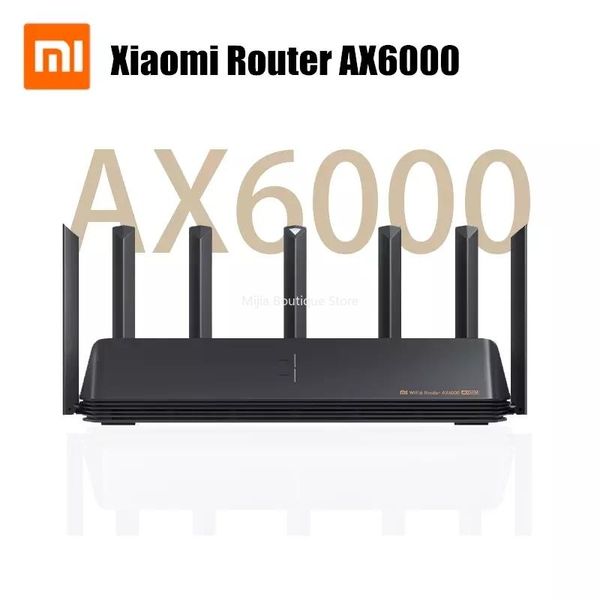 Roteadores xiaomi ax6000 aiot roteador 6000mbs wifi6 VPN 512MB Qualcomm CPU Mesh Repeter Rede de sinal externo Amplificador Mi Home