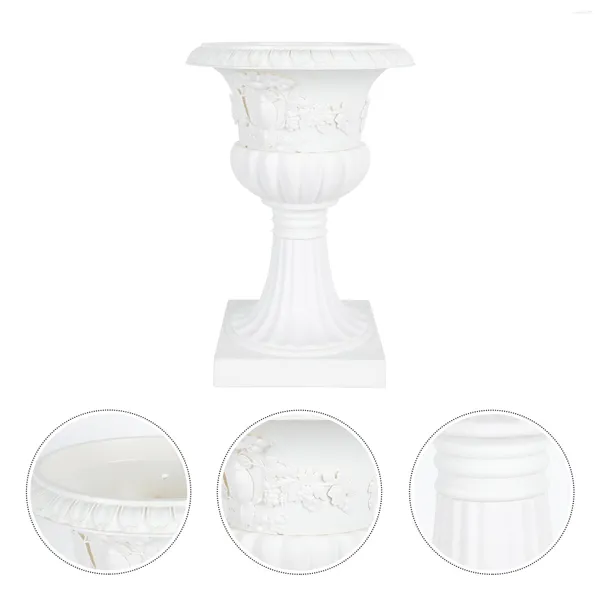 Decorazione per feste 1Pc Contenitore per piante guida stradale Colonna romana Vaso per fiori Bacino domestico bianco