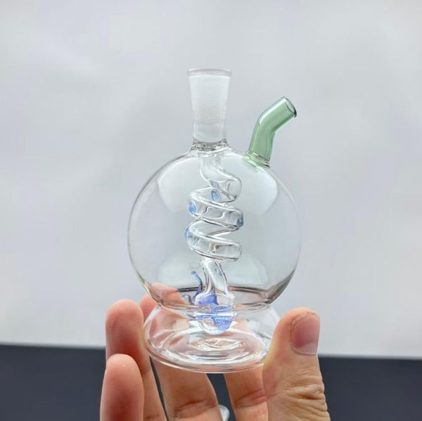 1 Stück Glas-Shisha 14 mm Hitman Glas-Bong-Saftbox-Rig mit 7,5-Zoll-bunten Bohrinseln, quadratischem Becher, berauschende Glasbongs zum Rauchen