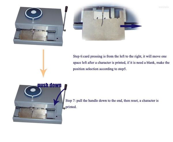 Manuelle Presse Metallplatte Karte Prägedrucker Maschine 41 Zeichen für die Herstellung von max. 120 mm x 100 mm
