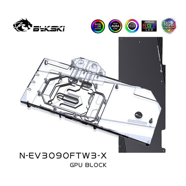 Uso de bloco de água de refrigeração da GPU Bykski para EVGA RTX3090 /RTX 3080 FTW3 placa de vídeo Ultra Gaming /com RADIA RGB LIGHT /RADIADOR