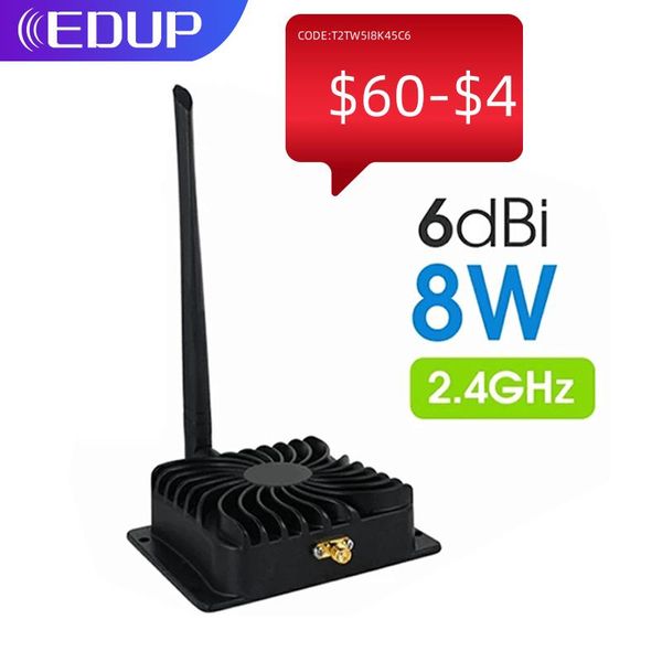 Маршрутизаторы EDUP 8W 2,4 ГГц Wi -Fi Power усилитель Extender 5,8 ГГц 5W -сигнал Booster Booster Reseage Repater для Wi -Fi -маршрутизатор SMA Antenna