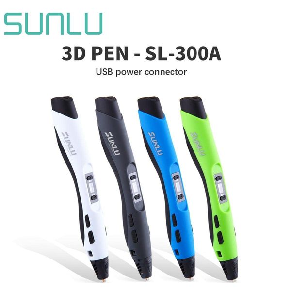 Scannen von Sunlu 3D Pen SL300A Stütze Abs/PLA/PCL -Filament 1,75 mm Kinder Zeichnen des Druckstifte Temperatur Temperaturstift