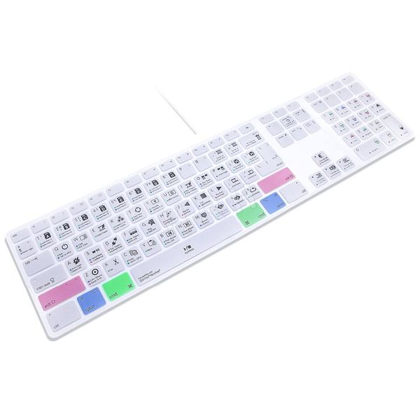 Deckt DaVinci Resolve Hot Keys Design Keyboard Deckhaut für Apple -Tastatur mit numerischem Tastatur Kabeled USB für iMac G6 Desktoppc Wired