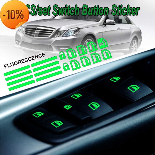 New Car Door Window Luminous Switch Button Stickers Lift Fluorescent Window Car Sticker Styling Car Decal Accessori per auto Car Decor