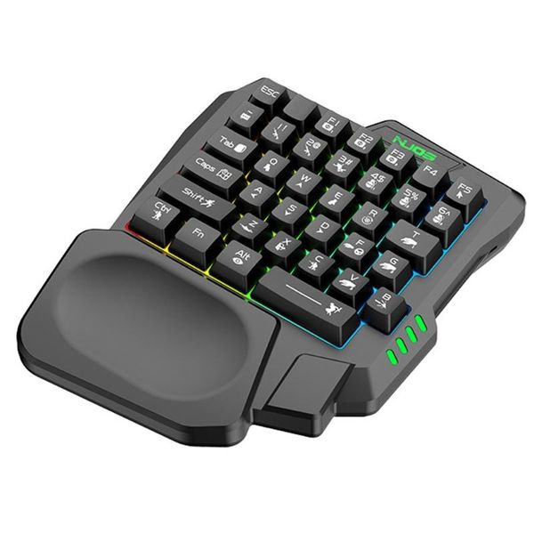 Combos USB-Tastatur, einhändig, kabelgebunden, 35 Tasten, leuchtende Gaming-Tastaturen für Tablet, bunte Ergonomie, Gamer-Tastatur, Handauflage