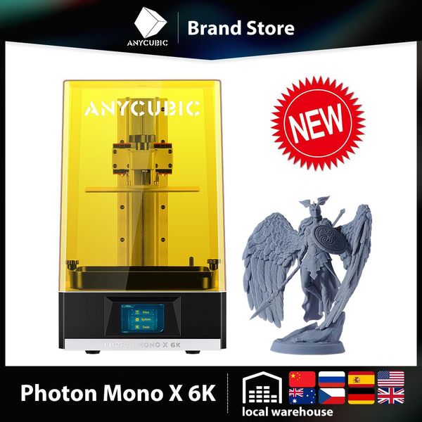 Принтер AnyCubic Photon Mono x 6K 3D -принтер 9,5 '' Экран 6K Monochrome LCD УФ -смоля