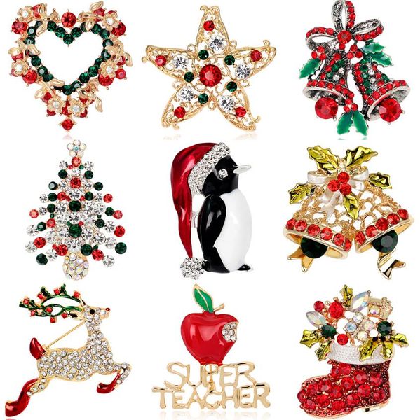 Pinos broches diamam pérolas de natal broche de moda booton boots snowman sell party decoration cor presente ornamen entrega jewe dhre4