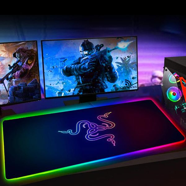 PASSSIONI BRIMS RGB Mouse Pad xxl Gaming MousePad LED Mause Pad Gamer Copia del mouse Razer Mouse Big Mause Pad PC Pad tappetino con retroilluminazione