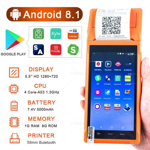 IMPRESSORES PDA POS Q2 Android 8.1 Portátil Térmica portátil Impressora de 58 mm Para verificações de ponto de venda em um programa SII de um recibo