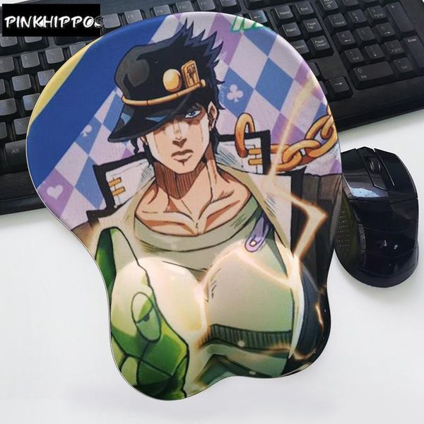 Коврики PINKHIPPOS аниме JOJO Kujo Jotaro 3D мягкий гелевый игровой коврик для мыши коврик для мыши мультфильм с подставкой для запястий коврик для клавиатуры компьютерный коврик подарки