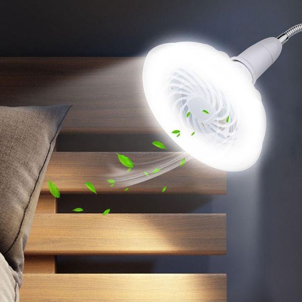 Gadgets Universal 2in1 AC 220V E27 12W LAD LAMPARE LED E27 Ventola a soffitto con lampadina a LED per la stanza dei libri di mercato della notte degli uffici domestici