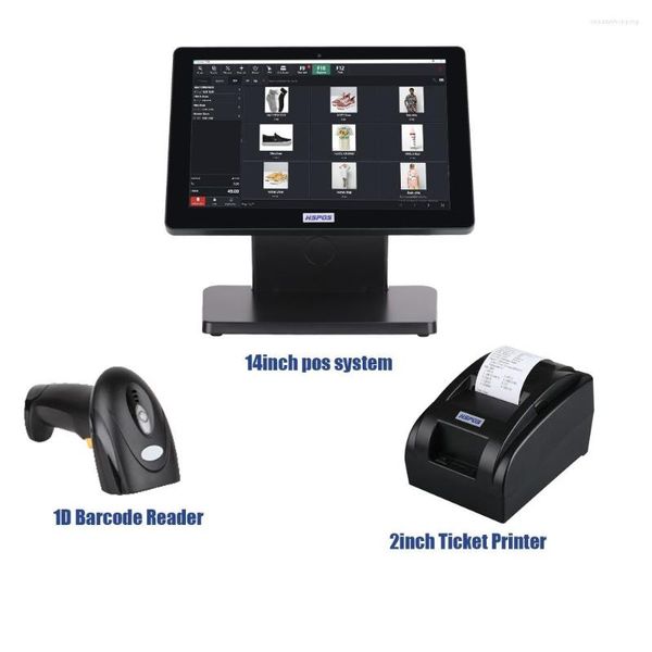 Дюймовый кассовый регистр Win10 i3 i5 System System Cassier System Scaner Scanner и VFD