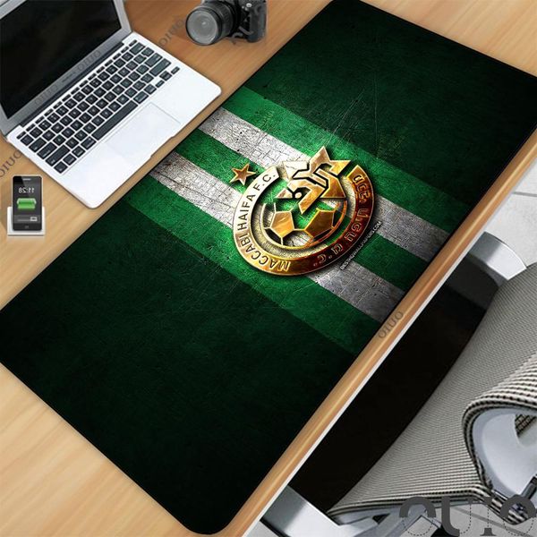 Almofadas Maccabi Haifa Mouse Pad Computador Mesa Tapete Acessórios de Jogos de Borracha Natural PC Gamer Teclado Tapete de Mesa Bloqueio Borda para Csgo