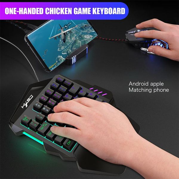 Combos Gaming Teclado e Mouse Portátil Mini LED Color Backlight ESports Game Artefato Suporte PC Laptop