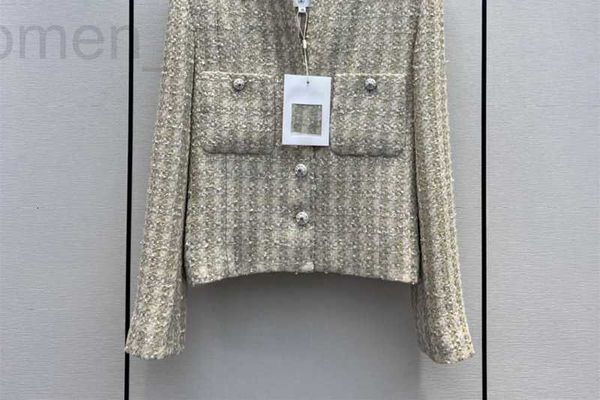 Designer de jaquetas femininas N2023 NOVA JAPETA MAPILHA DE AUTONO DE INVERNO C Tweed Leisure Spring Coats Cardigan Aniversário