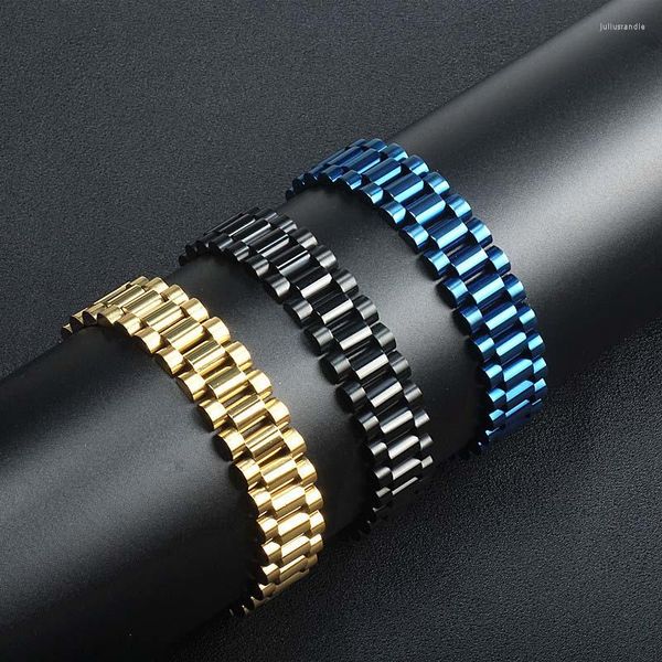 Braccialetti di collegamento Braccialetti da uomo di design in acciaio inossidabile di lusso nero blu dorato Braccialetti da uomo per braccialetti da uomo
