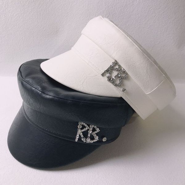Chapéus de aba larga balde rb letra de porquinho chapéu marinho de couro Crianças lisadas tampa superior octogonal 230526