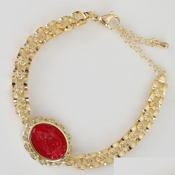Perlenstränge in 10 Farben zur Auswahl. Religiöse Jungfrau-Maria-Armbänder mit Kristall können zum Gebet verwendet und als Geschenk in einer Vielzahl von Dhtqm gegeben werden