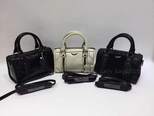 Zadig Voltaire Borsa a cuscino ZV Catene Borse Designer Wings Pelle nabuk Borsa da donna Borsa a tracolla Rivetto Borsa a tracolla Borsa a tracolla in pelle Borse a catena Nero