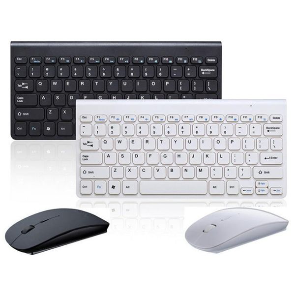 Combo Mini tastiera mouse wireless per laptop Desktop Mac Computer Home Office Tastiera da gioco ergonomica Mouse Combo multimediale