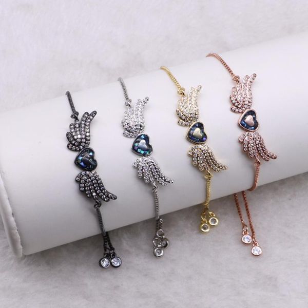 Очаровательные браслеты Оптовые ювелирные изделия Bracelet Micro Pave Angle Mix Color Metal Chain Fashion подарок для леди 3570