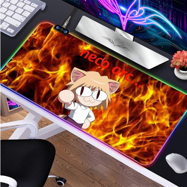 RESTS NECOARC GUMME Keyboar Gamer Gamer Girl Mauspad Anime Gaming Accessoires PC RGB Mousepad Desk Mattenpad nach Teppich Büro Tisch