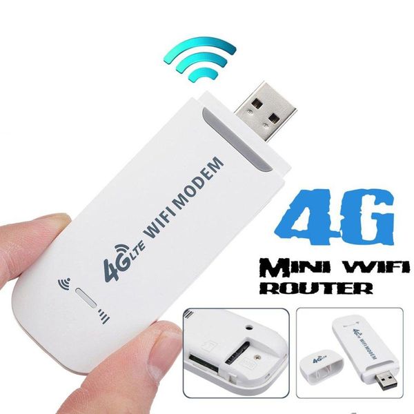 Combos Portable 4G LTE Car WiFi Router Hotspot 100 Mbit / s Wireless USB Dongle Mobile Breitbandmodem SIM -Karte Unlocked Unlocked