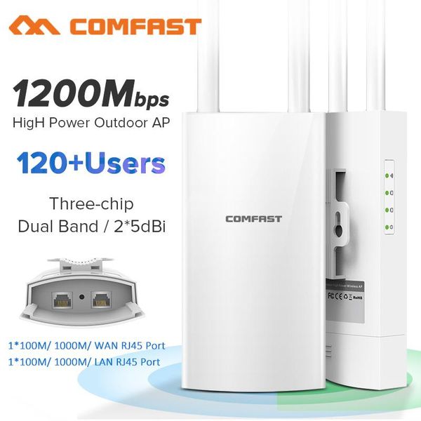 Router Gigabit Port EW72V2 1200 Mbit / s Dual Band 5GHz High Power Outdoor AP Gigabit WiFi Router Antenne Wi Fi Access Point Base Station