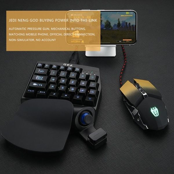 Acessórios 20cb teclado de jogo com fio placa chave mecânica uma mão balancim de pressão automático teclado canhoto para jogo de campo de batalha