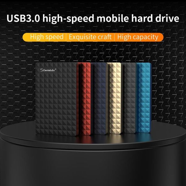 Sürücüler 2.5 '' Harici Sabit Disk Sürücüsü USB 3.0 Renkli Metal Harici Yüksek Çevirme Sabit Disk Masaüstü Pen Kitabı Bilgisayar Sunucusu 1TB 2TB