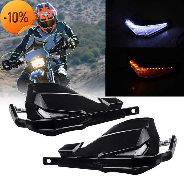 Novo 1Pair 22mm 25mm 28mm Motocicleta universal Mão guidão guardar guardas de barra de mão LED LED Lâmpada de sinal para Honda Suzuki