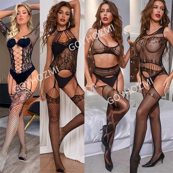 20% di SCONTO Nastro Negozio di Fabbrica Sex Hot Network Pornografico delle Donne Sexy Lingerie Nera Budysu Aperto Calzini di Seta Kurch Teddy Intimo