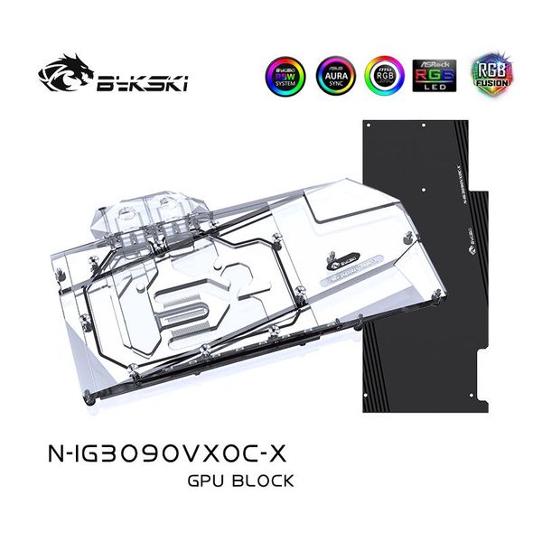 Охлаждение байкски для водяного блока Использование для красочного RTX3080/ 3090 Vulcan GPU Card/ Полная крышка для Neptune VGA Copper Block Cooler/ argb rura