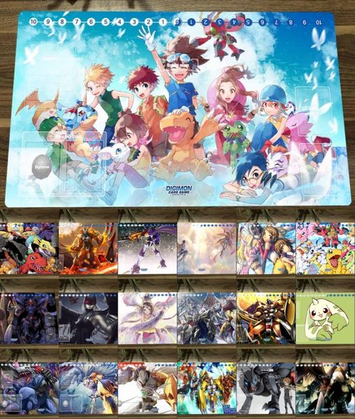 Descansa novo mouse pad dtcg duelo playmat digimon board terriermon wargreymon personalizado ccg jogo de cartas de negociação esteira mais tamanho + saco livre natal