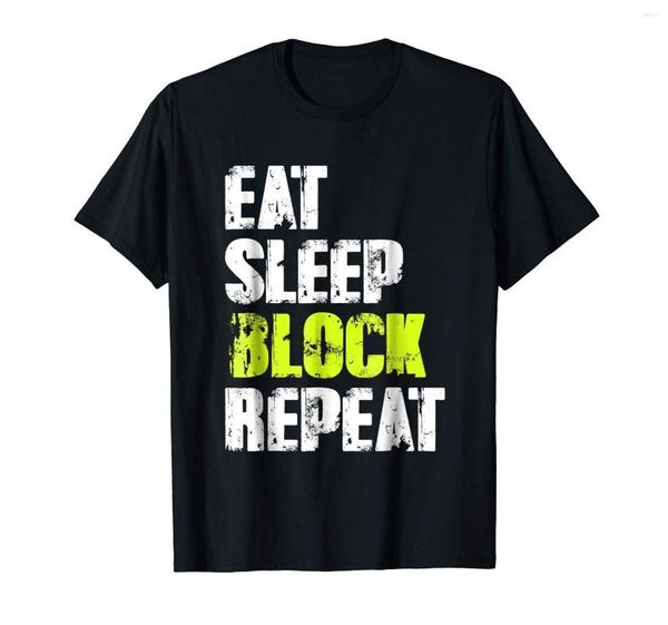 Taminista de camisetas masculinas Eat Block Sleep Reputa Black Camise