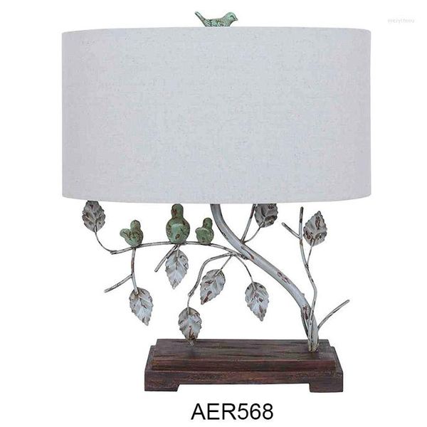 Lampade da tavolo all'ingrosso Decorativo Bird Tree Design Unico Comodino Antico Soggiorno in metallo