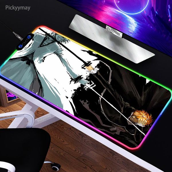 Pause Bleiche LED Anime RGB MOUSE PAD DESCH DECK MAT MAST PC Gaming Computer erweiterte Teppich Gamer Gabinete Teppichteppich mit Hintergrundbeleuchtung