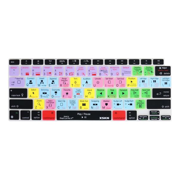 Deckt XSKN Final Cut Pro X Shortcut -Tastatur -Deckungshaut für 2020 Neue MacBook Air 13.3 