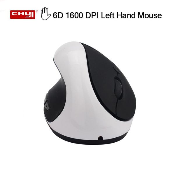 Ratos 6D 1600 DPI Mão Esquerda Vertical Mouse 2.4GHz USB Sem Fio Mause Matte Ergonômico Pulso Ratos para PC Laptop Office Use