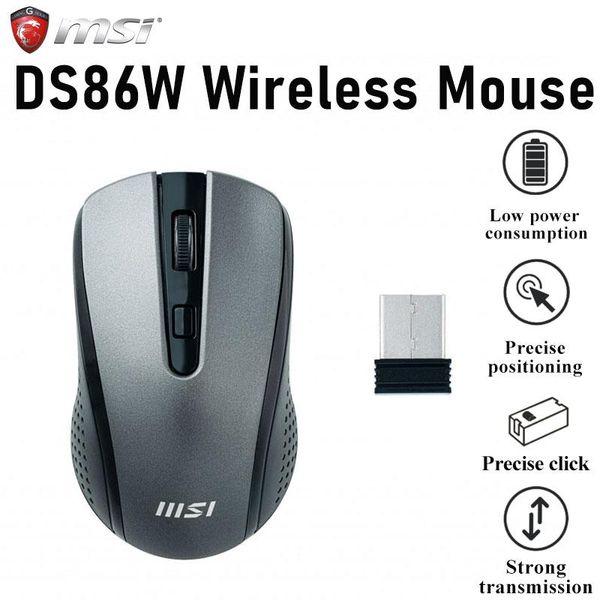 Mouse Mouse wireless da 2.4 Ghz MSI DS86W USB Computer GAMING 1600 DPI Ottico Mause Gamer Mouse silenzioso per PC Laptop Desktop Nuovo