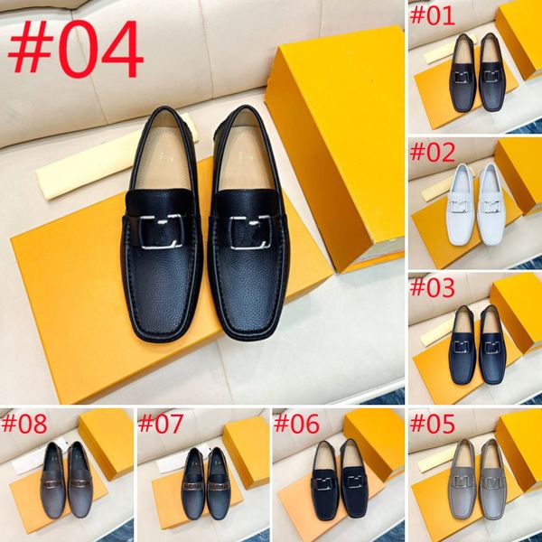 Designer de marca luxuoso Men Leather Business Business Sapatos masculinos Office Male Work Shoes planos