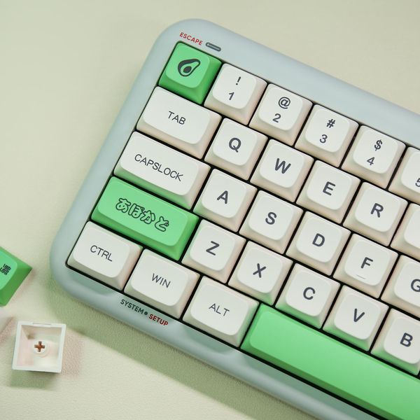 Acessórios Keysland teclado mecânico XDA perfil keycaps pbt abacate japonês inglês 135 faixas para cereja mx kit de kit personalizado