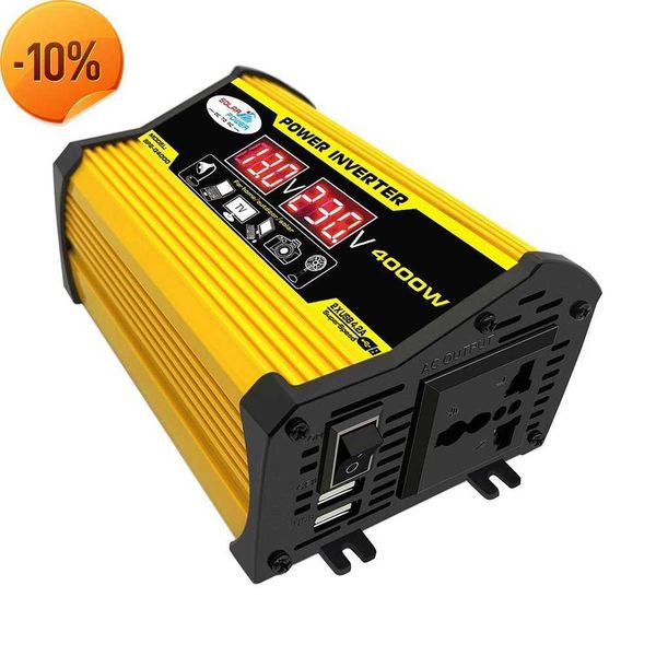 Nuovo 4000W LED Display Car Power Inverter Convertitore Adattatore da 12V a 220V / 110V Dual USB Trasformatore di tensione Onda sinusoidale modificata Car AC