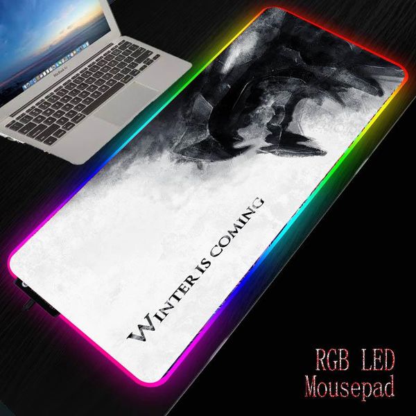 Rest XGZ Winter sta arrivando RGB Gaming Land Mouse Mouse Gamer LED Computer MousePad con tappeto di retroilluminazione per tastiera tastiera Mat 7 Colori