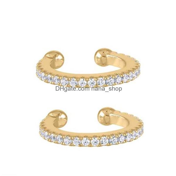 Orecchini a clip con retro a vite Isueva Gold Filled Ear Cuff C Shape Cubic Zircon Non piercing Clip Orecchino cartilagine finto Jewelr Dhdpb